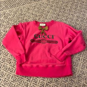 Gucci fuchsia felted cotton sweatshirt Xs